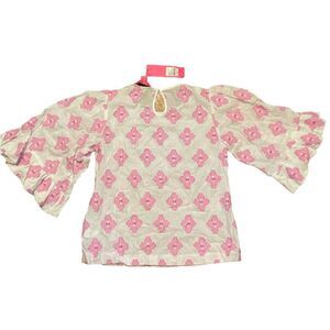 NWT Lilly Pulitzer top, white with pink pattern, glitter. XXS